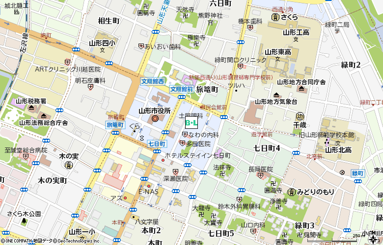 株式会社　山形コンタクトレンズ研究所付近の地図